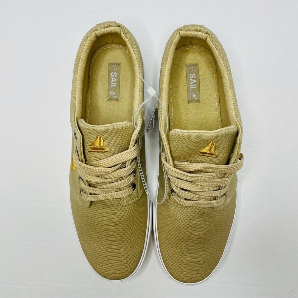 Sail Men's Lace-up Sneakers Style JIB Camel Color. - Picture 3 of 8